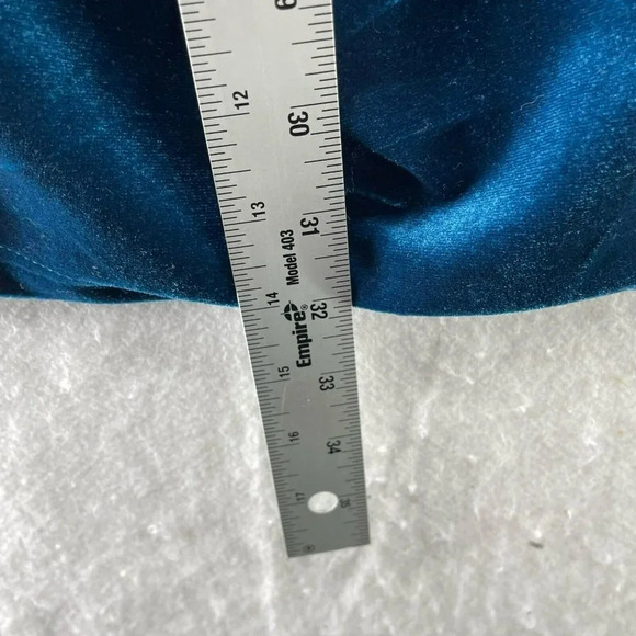 Shein Dress Womens Sz 6 Teal V-Neck Bodycon Stretch Pullover Velvet Faux Wrap - Picture 4 of 12